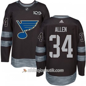 Män Ishockey St. Louis Blues Tröja Jake Allen 34 1917-2017 100th Anniversary Adidas Svart Authentic